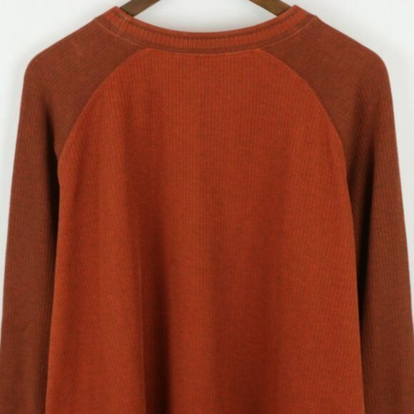 Woolrich Men's XL Orange Crewneck Ribbed Long Sleeve Knit Sweater - Picture 4 of 7